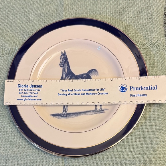 Elegant Blue and Gold Horse Design Plates - Picture 5 of 15